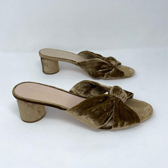 Loeffler Randall Celeste Velvet Mules Heels in Gold Bronze Brown, 8.5 - Picture 7 of 14